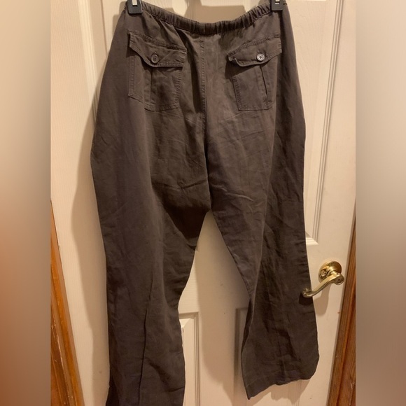 New York & Company brown linen/cotton pull on pants size medium GUC - Picture 2 of 3